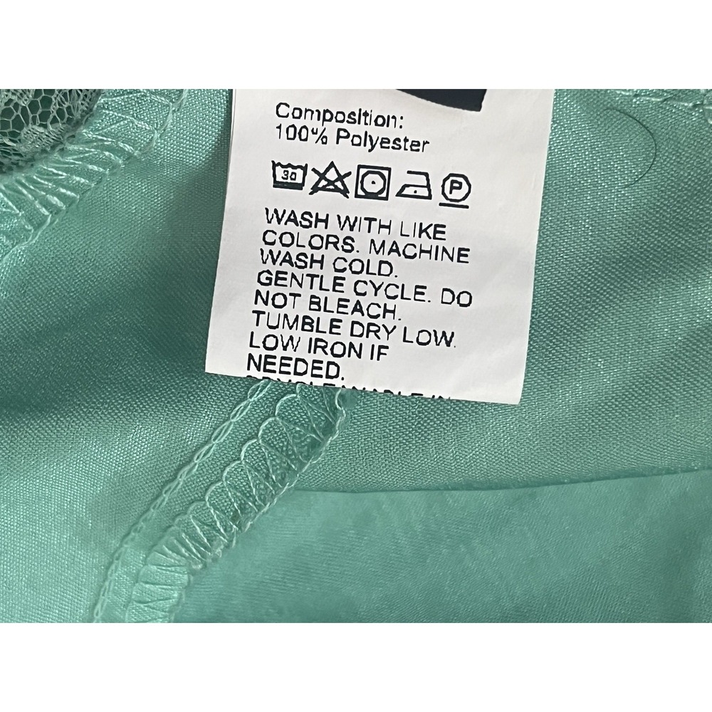 Shein Green Top Women S Lace Satin Cropped Fairy‎ Hippie Boho Cottagecore Beachy - Picture 3 of 5